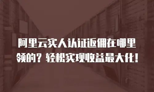 阿里云实人认证返佣在哪里领的？轻松实现收益最大化！