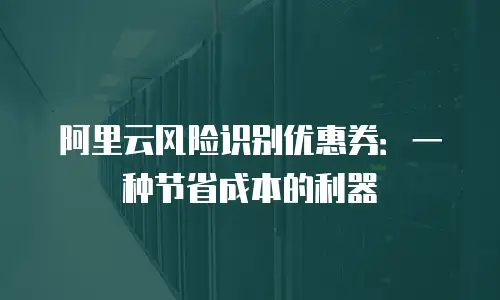 阿里云风险识别优惠券：一种节省成本的利器
