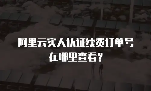 阿里云实人认证续费订单号在哪里查看？