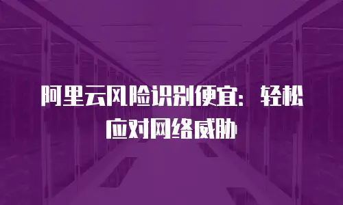 阿里云风险识别便宜：轻松应对网络威胁