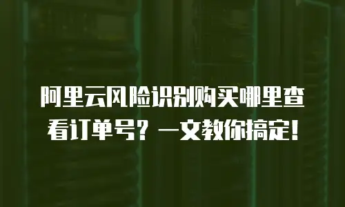 阿里云风险识别购买哪里查看订单号？一文教你搞定！