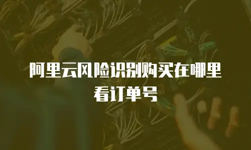 阿里云风险识别购买在哪里看订单号