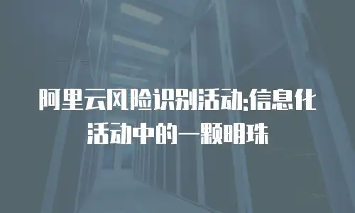 阿里云风险识别活动:信息化活动中的一颗明珠