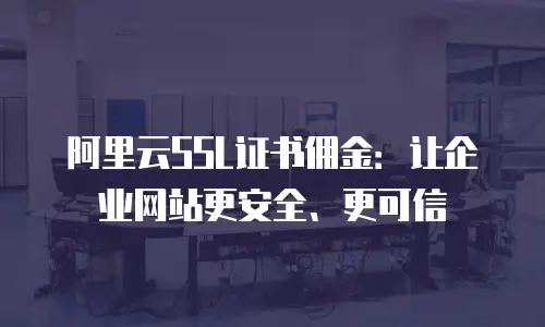 阿里云SSL证书佣金：让企业网站更安全、更可信