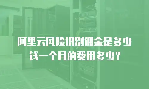 阿里云风险识别佣金是多少钱一个月的费用多少？