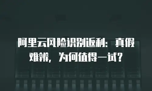 阿里云风险识别返利：真假难辨，为何值得一试？