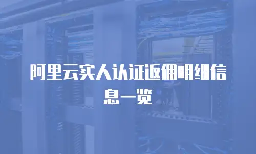 阿里云实人认证返佣明细信息一览