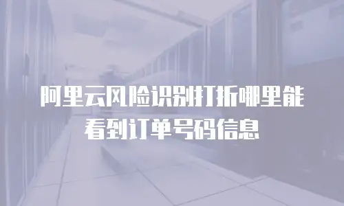 阿里云风险识别打折哪里能看到订单号码信息