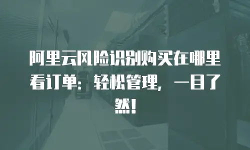 阿里云风险识别购买在哪里看订单：轻松管理，一目了然！