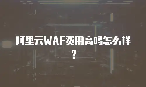 阿里云WAF费用高吗怎么样？