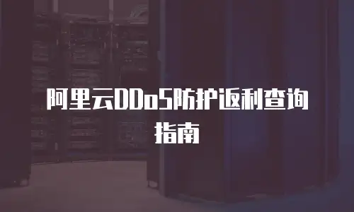 阿里云DDoS防护返利查询指南