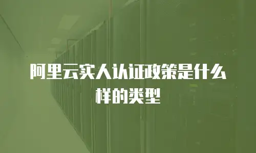 阿里云实人认证政策是什么样的类型