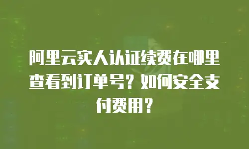 阿里云实人认证续费在哪里查看到订单号？如何安全支付费用？