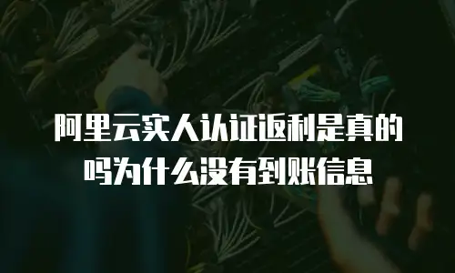 阿里云实人认证返利是真的吗为什么没有到账信息
