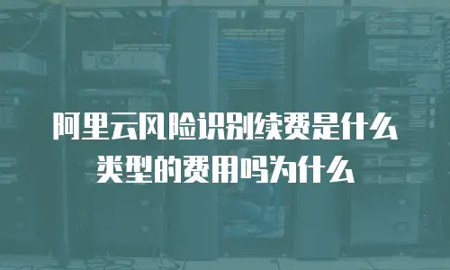 阿里云风险识别续费是什么类型的费用吗为什么