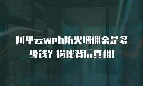 阿里云web防火墙佣金是多少钱？揭秘背后真相！