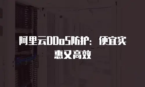 阿里云DDoS防护：便宜实惠又高效
