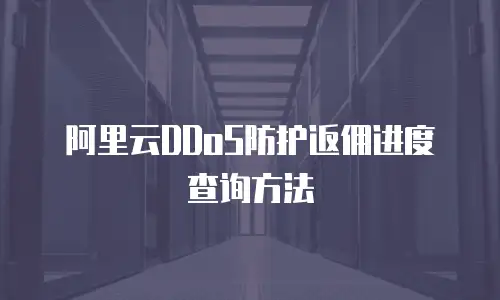 阿里云DDoS防护返佣进度查询方法