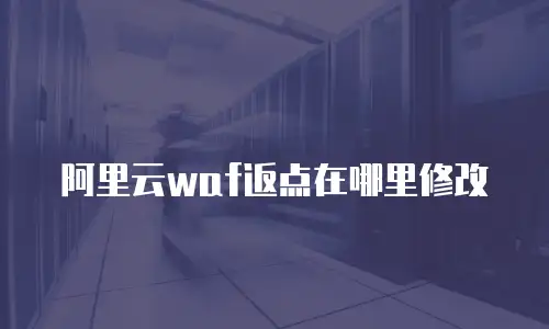 阿里云waf返点在哪里修改
