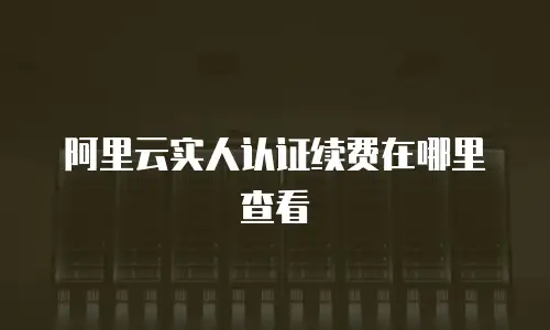 阿里云实人认证续费在哪里查看