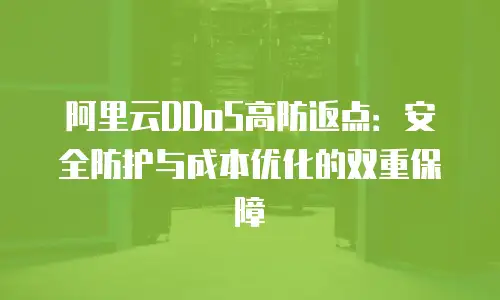 阿里云DDoS高防返点：安全防护与成本优化的双重保障