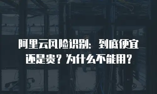 阿里云风险识别：到底便宜还是贵？为什么不能用？