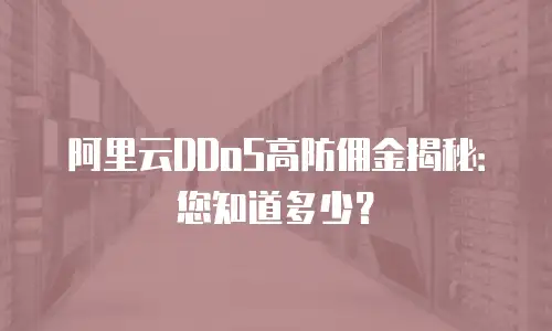 阿里云DDoS高防佣金揭秘：您知道多少？