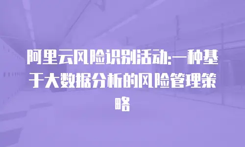 阿里云风险识别活动:一种基于大数据分析的风险管理策略