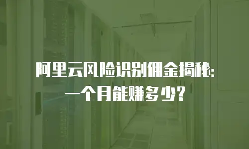 阿里云风险识别佣金揭秘：一个月能赚多少？