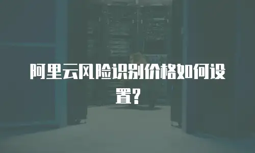 阿里云风险识别价格如何设置?