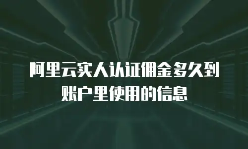 阿里云实人认证佣金多久到账户里使用的信息