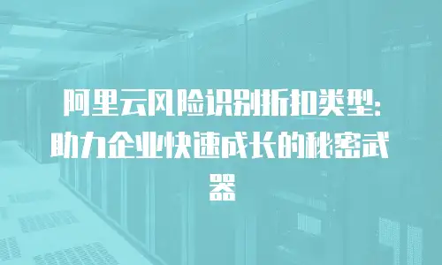 阿里云风险识别折扣类型：助力企业快速成长的秘密武器