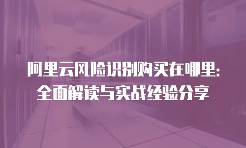 阿里云风险识别购买在哪里：全面解读与实战经验分享