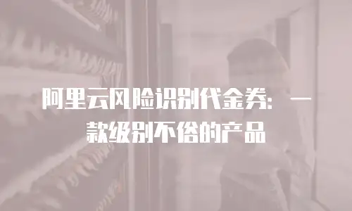 阿里云风险识别代金券：一款级别不俗的产品