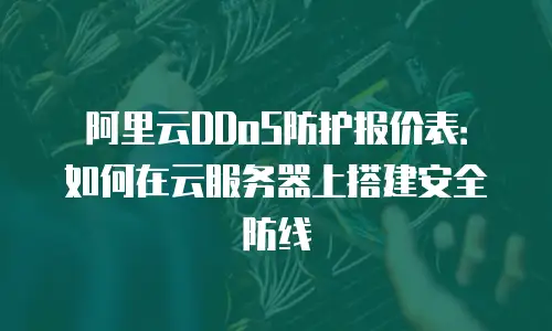 阿里云DDoS防护报价表：如何在云服务器上搭建安全防线