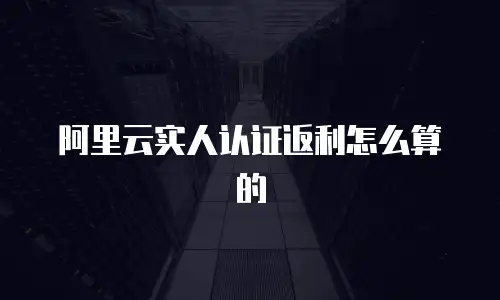 阿里云实人认证返利怎么算的