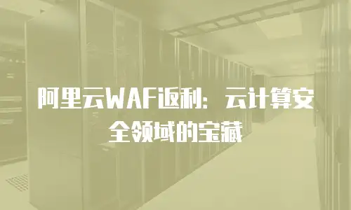 阿里云WAF返利：云计算安全领域的宝藏