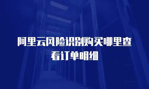 阿里云风险识别购买哪里查看订单明细