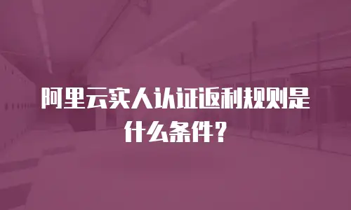 阿里云实人认证返利规则是什么条件？
