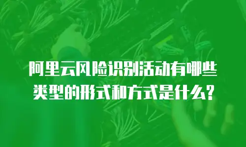 阿里云风险识别活动有哪些类型的形式和方式是什么?