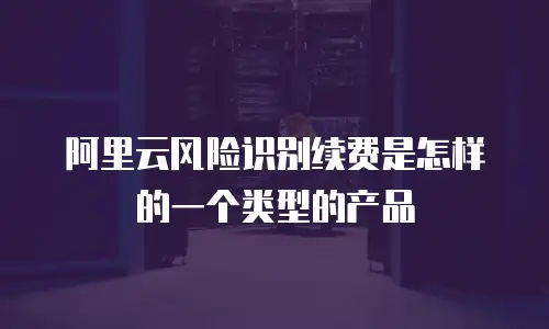 阿里云风险识别续费是怎样的一个类型的产品
