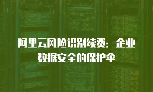阿里云风险识别续费：企业数据安全的保护伞