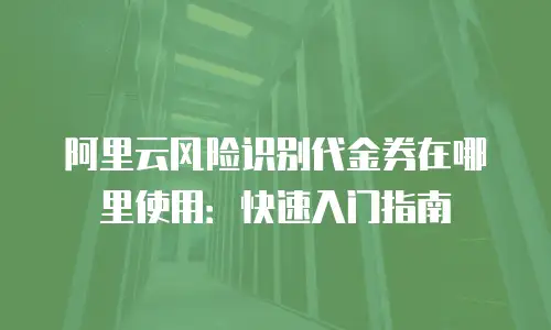 阿里云风险识别代金券在哪里使用：快速入门指南
