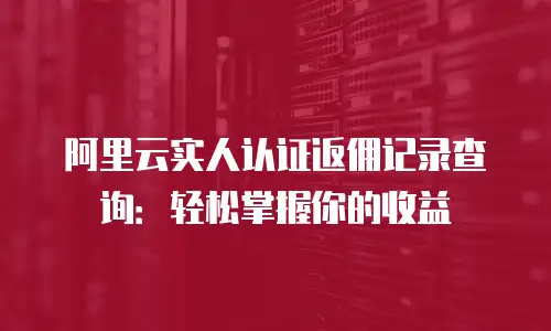 阿里云实人认证返佣记录查询：轻松掌握你的收益