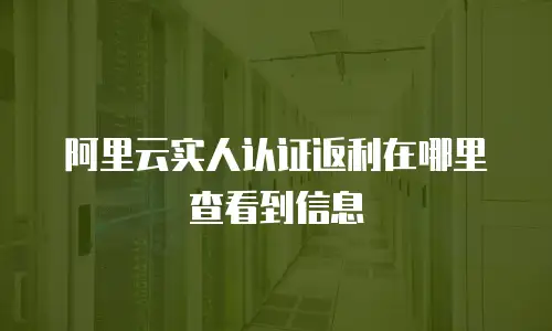 阿里云实人认证返利在哪里查看到信息