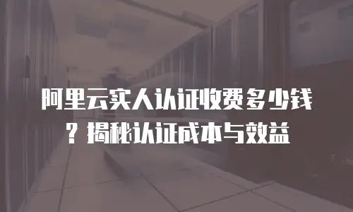 阿里云实人认证收费多少钱？揭秘认证成本与效益