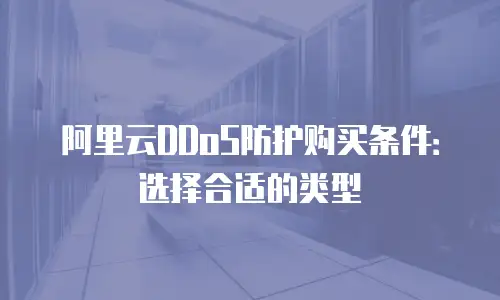 阿里云DDoS防护购买条件：选择合适的类型