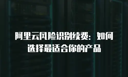阿里云风险识别续费：如何选择最适合你的产品