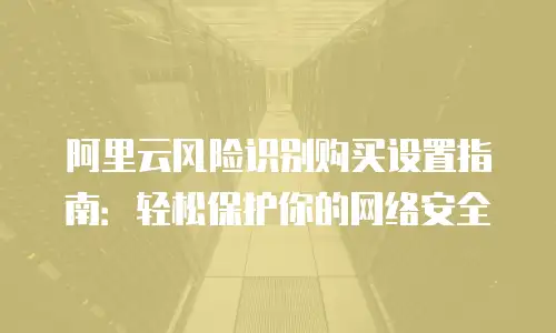 阿里云风险识别购买设置指南：轻松保护你的网络安全
