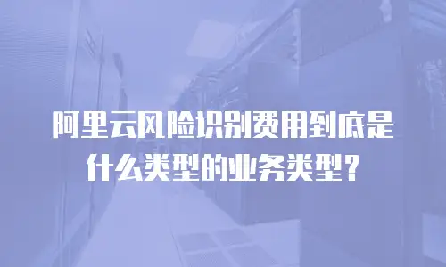阿里云风险识别费用到底是什么类型的业务类型？